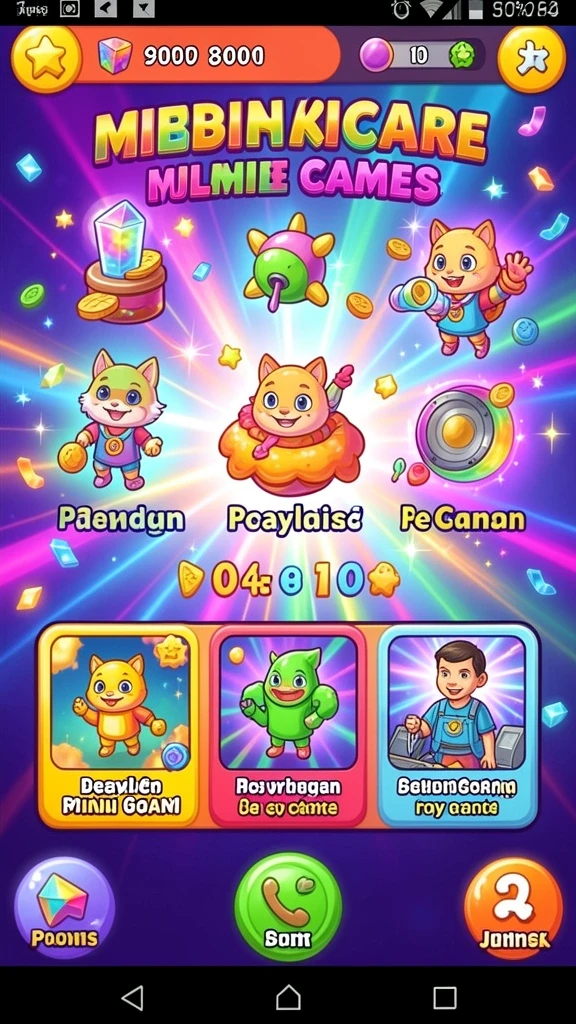 Screenshot karakter unik yang dapat dikustomisasi.