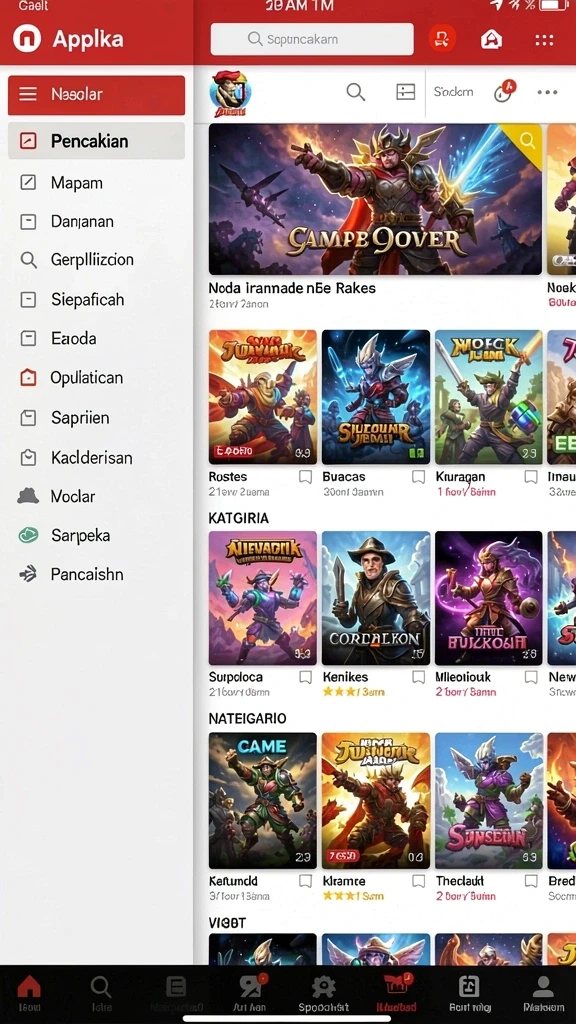 Berbagai mode permainan yang tersedia untuk dipilih.