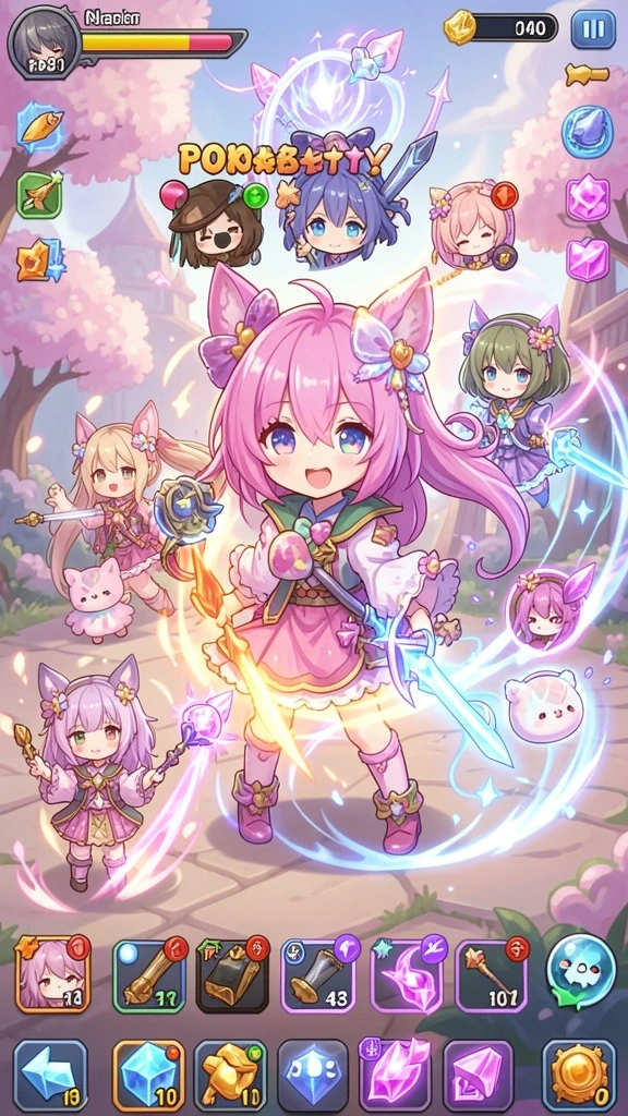 Tampilan awal game dengan karakter-karakter yang menarik.