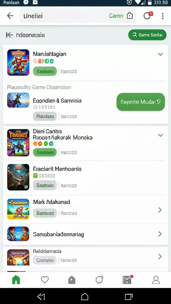 Menu interaksi sosial untuk berhubungan dengan pemain lain.