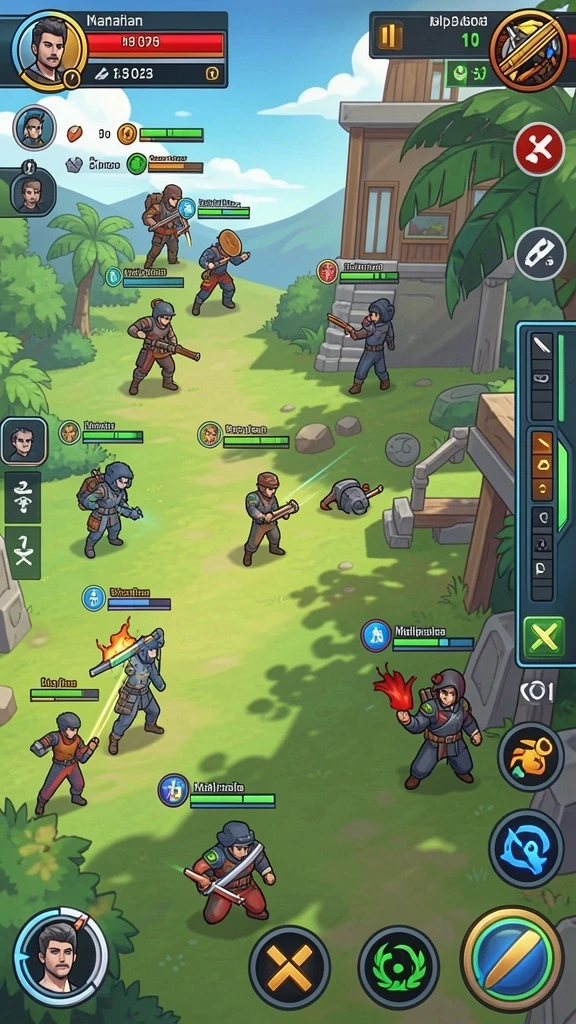 Screenshot menunjukkan grafis yang menawan dalam sebuah level menantang.